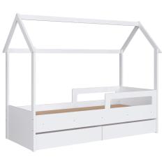 Imagem de Cama Infantil Casinha Com 2 Gavetas Infix C06 Branco - Mpozenato