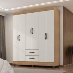 Imagem de Guarda Roupa Casal com 6 Portas Guararapes Nature Off White