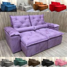 Imagem de Sofa Retratil Reclinavel Tecido Veludinho Para Sala 2,30m
