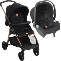 Imagem de Carrinho de Bebe Burigotto Lui com Bebe Conforto Preto Cobre