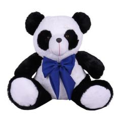 Imagem de Urso Teddy De Pelúcia Sentado Com Laço Tamanho G 50cm - Barros Baby St