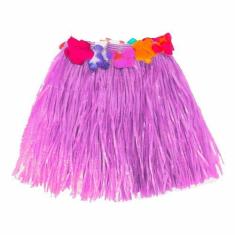 Imagem de Fantasia Saia Havaiana Infantil Festa Luau Hawaii Com Flores 30 CM - F