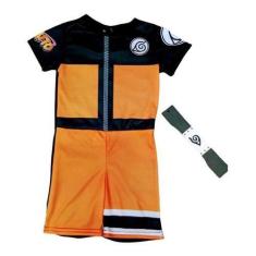 Imagem de Fantasia Naruto Infantil Festa Personagem Com Faixa - Megalupe, Laranj