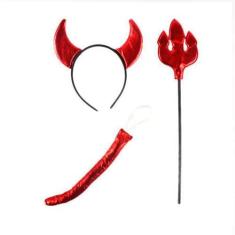 Imagem de Kit Fantasia Diabinha C/ 3 Peças Adulto Bloquinho Carnaval - GabiJovi