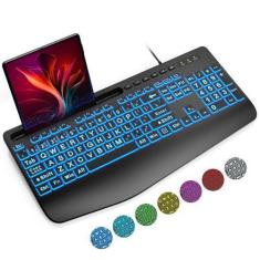 Imagem de Teclados de computador SABLUTE Large Print Backlit USB Wired