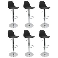 Imagem de Conjunto 6 Banquetas Joly Eames Base Giratória Preto