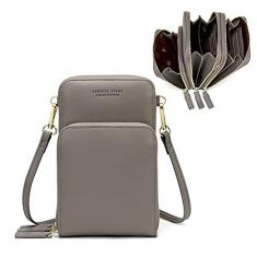 Imagem de Pequena bolsa tiracolo para celular para mulheres, mini bolsa carteiro de ombro com compartimentos para cartão de crédito