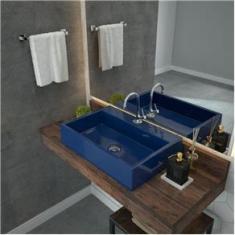 Imagem de Kit Cuba RT55 com Torneira 1198 Metal e Válvula Click 1 Polegada B e Sifão Pvc e Flexível Compace  Escuro