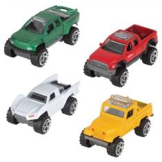 Imagem de Kit Com Carrinhos Pick-Ups Para Coleção De Carros De Brinquedo Menino