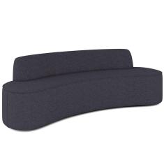 Imagem de Sofá 3 Lugares Curvo Sala de Estar Living Cancún D02 Linho Chumbo 210 cm D-465 - Lyam Decor