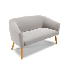 Imagem de Namoradeira Veludo Cinza Pés Palito Castanho