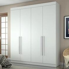 Imagem de Guarda Roupa Casal 4 Portas 3 Gavetas Roma Conquista Móveis Branco