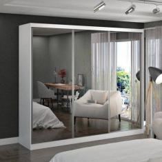 Imagem de Guarda-Roupa Casal Com Espelho 3 Portas De Correr 2 Gavetas Mdfmm7318e