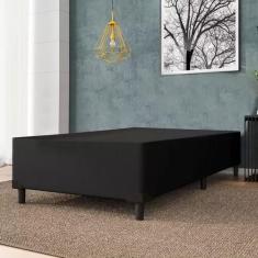 Imagem de Base Cama Box Solteiro 88X188x42 - Preta Suede - Fábrica De Tudo