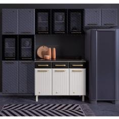 Imagem de Balcão De Cozinha Com Tampo 3 Portas 3 Gavetas Diamante Telasul