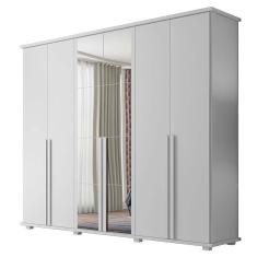 Imagem de Guarda Roupa 6 Portas com Espelho 271cm Estrela rv Móveis Branco