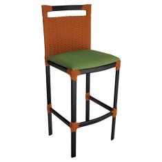 Imagem de Banqueta Alta Vigor em Alumínio e Corda Náutica Ocre