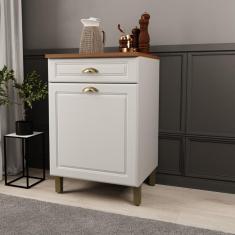 Imagem de Balcão De Cozinha 60cm 1 Porta 1 Gaveta Roma Branco