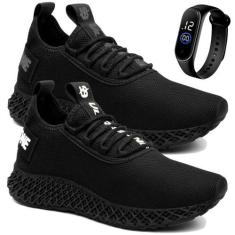 Imagem de Kit 2 Pares Tenis Sapato Esportivo Unissex Black Academia Treino + Rel