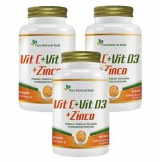 Imagem de 3x Vitamina C- Vitamina D3- Zinco- 60 Cápsulas- Flora Nativa - Flora N