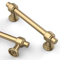 Imagem de Asidrama Pacote com 10 puxadores de armário de cozinha de bronze champanhe de 96 mm, puxadores de armário de cozinha, puxadores de armário de cozinha para puxadores de gaveta de armário