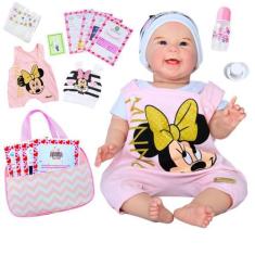 Imagem de Bebê Boneca Reborn Menina Maize Corpo Em Silicone Com Bolsa Maternidad