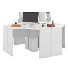 Imagem de Kit Conjunto Escritório 4 Mesa De Canto Cubic Branco Caemmun
