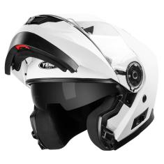 Imagem de Capacete de motocicleta yema YM-926 modular Full Face White dot