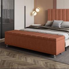 Imagem de Recamier Baú Casal Itália em Veludo - Sonhar Estofados, VL-35 Terracot
