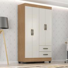 Imagem de Guarda Roupa Solteiro 4 Portas Sandovalina Naturre Off White