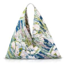 Imagem de QTKJ Sacola, bolsa de ombro de lona, bolsas boêmias para mulheres, bolsa de trabalho de grande capacidade, forma triangular, lancheira de lona reutilizável, bolsa de professor, bolsa de compras, bolsa