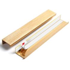 Imagem de BaiNong 5 peças de puxador de dedo com borda adesiva para gaveta oculta puxadores de costura de porta de armário Puxador plano (ouro escovado) 200 mm/7,87"