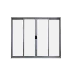 Imagem de Janela 4 Folhas De Correr S/ Grade 1,00 X 1.00 Alumínio Brilhante Linha Modular - Hale