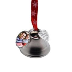 Imagem de Enfeites de sinos de árvore de Natal, pingente de sino de árvore de Natal,Sino de trenó elegante ornamentos sinos decorativos com moldura - Enfeites de imagem de lembrança de feriado Jingle Bell, cele