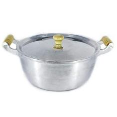 Imagem de Caçarola Panela Alumínio Polido Alça Madeira Bojuda 16Cm