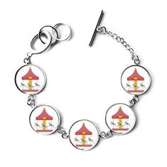 Imagem de DIYthinker Pulseira colorida com estampa de parque de museu de carrossel