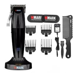 Imagem de Kit Wmark Ng 222 Prata Com Base Maquina De Corta Cabelo