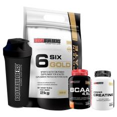 Imagem de Kit Whey Six Isolate Gold 2Kg+ Creatina 100G+ Bcaa 100G