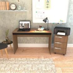 Imagem de Conjunto de Mesa para Notebook Hype com Gaveteiro Cruze 3 GV Mel e Preto