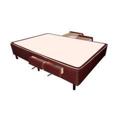 Imagem de Cama Box Base C Gavetas Casal Poli Tecido Brown 138X27 C 4 Gavs Castor