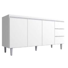 Imagem de Balcão De Cozinha 150cm Com Tampo Andréia 3 Portas 3 Gavetas Branco Ajl