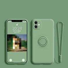 Imagem de Capa de suporte de anel magnético de silicone líquido de luxo para Samsung Galaxy S22 Ultra Plus S21 S20 FE A52S A52 A72 A51 Nota 20 10 Capa, verde, para A72