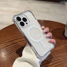 Imagem de Capa de telefone de carregamento sem fio de luxo para iPhone 14 13 12 11 Pro Max Plus Capa transparente à prova de choque, transparente, para iPhone 11