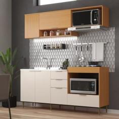 Imagem de Cozinha Modulada 6 Portas e 2 Gavetas Alice Angelin Preiun/off white