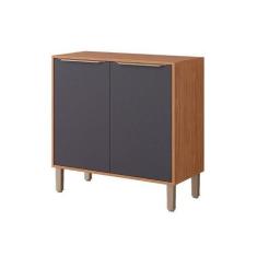 Imagem de Balcão De Cozinha P/ Cooktop Divina 2 Portas 80cm Freijo/Titanium - Mg