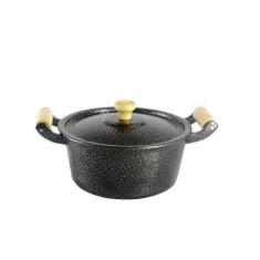 Imagem de Caçarola Panela Reta Craqueada De Alumínio Alça Madeira 34cm - Divifor