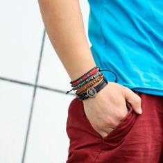 Imagem de Kit De Pulseiras Couro Wind Rose