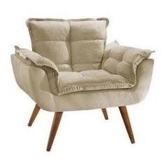 Imagem de Kit 02 Poltronas Decorativas Opala Suede Bege