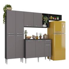 Imagem de Armário De Cozinha Compacta Com Tampo Pequim Multimóveis Preta/Lacca F