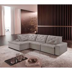 Imagem de Sofá Hércules Veludo 2 Módulos 120cm Chaise Meu Sofá Online B026 Veludo Prata